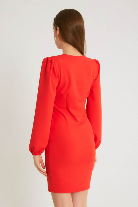 Isla Red Button dress-3