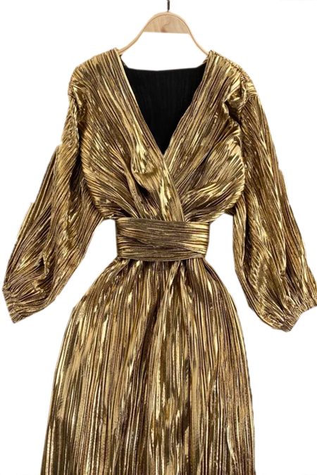 Gold Party Midi Dress