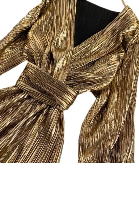 Gold Party Midi Dress4